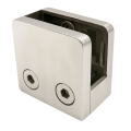Soporte para vidrio 45x45x26 mm con pasador pin vidrio 6–10,76 mm AISI 304 sistema plano satinado 000-268 (1)