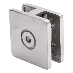 Soporte para vidrio 8-10 mm 60x60x28 mm AISI 304 sistema plano satinado