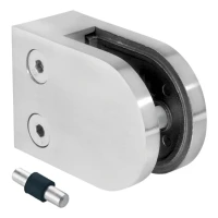 Soporte para vidrio 50x40x26 mm pin vidrio 6-10,76 mm AISI 316 sistema plano satinado