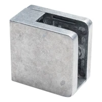 Soporte para vidrio 6-10,76 mm 45x45x26 mm, ménsula y pin, zamak, sistema plano, crudo