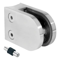 Soporte para vidrio 6-10,76 mm 50x40x26 mm pin AISI 316 sistema 42,4 mm satinado