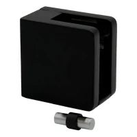 Soporte para vidrio 45x45x26 mm para superficie plana con ménsula negro