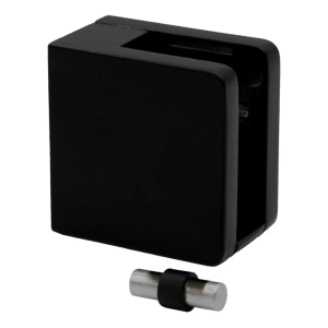Soporte para vidrio 45x45x26 mm para superficie plana con ménsula negro