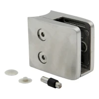 Soporte para vidrio 8-12,76 mm 52x52x32 mm ménsula y pin AISI 304 sistema 42,4 mm satinado