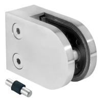 Soporte para vidrio 6-12,76 mm 63x45x30 mm pin AISI 304 sistema plano satinado