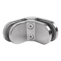 Soporte para vidrio 6-12,76 mm 90° ovalado 82x45x30 mm pin AISI 304 satinado