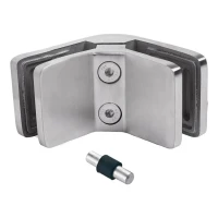 Soporte para vidrio 6-12,76 mm 90° cuadrado 72x45x30 mm pin AISI 304 satinado