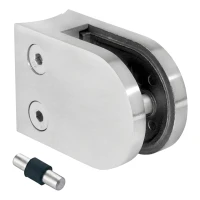 Soporte para vidrio 6-12,76 mm 63x45x30 mm con pin AISI 304 sistema 48,3 mm satinado