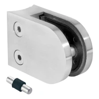 Soporte para vidrio 6-12,76 mm 63x45x30 mm pin AISI 304 sistema 42,4 mm satinado