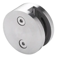 Soporte de vidrio 8-12,76 mm unilateral fi 60 mm AISI 304 sistema plano satinado