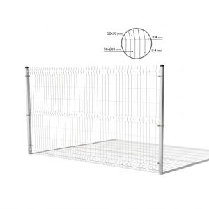 Paneles de valla 3D 1230x2500 mm alambre 4 mm 51 alambres grafito RAL 7016 (50 uds.)