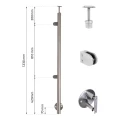 Poste terminal izquierdo ø42,4x1230mm AISI304 fijación lateral satinado 000-525 (2)