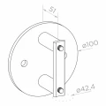 Poste terminal izquierdo ø42,4x1230mm AISI304 fijación lateral satinado 000-525 (5)