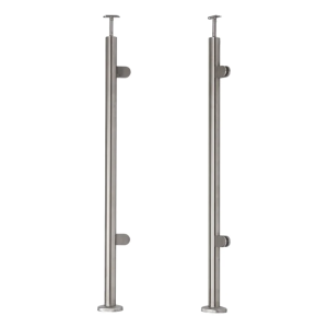 Poste final derecho/izquierdo ø 42,4x1060mm AISI304 2 sujeciones para vidrio de suelo