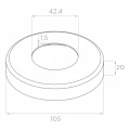 Poste de barandilla esquinero para cristal fi 42,4x1060/1102,4mm 4 sujeciones pulido 000-559 (4)