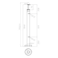 Poste de barandilla esquinero para cristal fi 42,4x1060/1102,4mm 4 sujeciones pulido 000-559 (5)