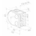 Poste de barandilla esquinero para cristal fi 42,4x1060/1102,4mm 4 sujeciones pulido 000-559 (6)