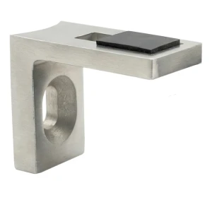 Soporte para vidrio 40x35x20 mm AISI304 sistema 42,4 satinado
