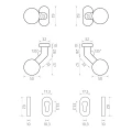 PSG conjunto pomo-pomo móvil de acero inoxidable AISI 304 con placas ovaladas 000-718 (5)