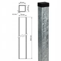 Poste de valla 80x80x2 mm, longitud 2,4 m, galvanizado 000-489 (4)