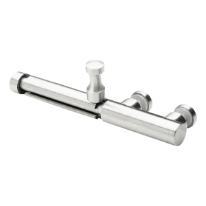 Cerrojo para puerta de cristal de acero AISI 304 ø20 mm satinado – montaje atornillado