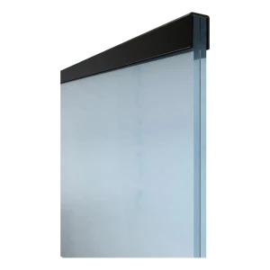 Tirador de aluminio rectangular Kozza 30,1×25 mm negro para cristal 16–21,52 mm – 5 m