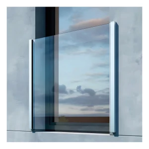 Kozza KB5000 – balcón francés de aluminio completo H1100 mm, vidrio 16–17,52 mm, anodizado mate