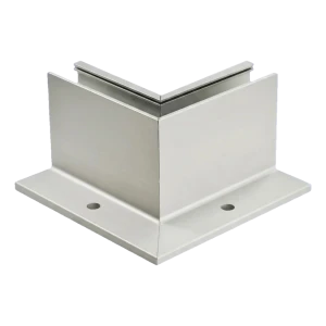 Perfil angular L interior de aluminio para barandillas de vidrio completo 230×120×95 mm