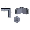 Kozza KE 100 – perfil U esquinero interior 90° para barandillas de cristal continuo, gris oscuro 000-855 (4)