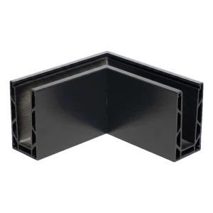 Kozza KE 100 – perfil U esquinero exterior 90° para barandillas de vidrio completo, gris oscuro RAL 7021