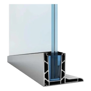 Kozza KE 105 – perfil de aluminio tipo L para barandillas totalmente acristaladas 5000 mm