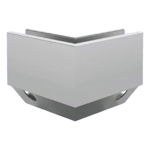 Kozza KE 120 – perfil U esquinero 90° para barandillas de cristal completo, exterior, fijación lateral