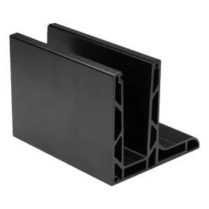 Kozza KE 105 – perfil de aluminio L para barandillas de cristal completas 5000 mm negro