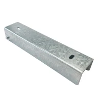 Perfil en C conector soporte para muro base 250x50 galvanizado