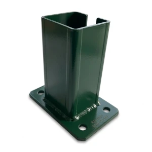 Base para poste de valla 80x80 mm 8 mm verde