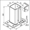 Base para poste de valla 80x80 mm 8 mm negro 000-786 (5)