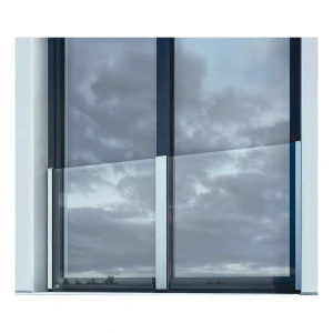 Kozza KB5100 – balcón francés de aluminio H1100 mm, vidrio 16–17,52 mm, anodizado mate