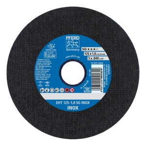 PFERD EHT 125-1.0 SG INOX – disco de corte para acero y acero inoxidable 125 × 1,0 mm paquete de 25 piezas