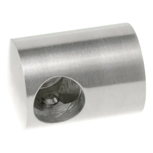 PSG soporte terminal derecho para barra fi 16 mm – fijación a superficie plana, AISI 304 satinado