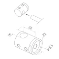 PSG soporte final izquierdo de barandilla para barra ø 16 mm – AISI 304 satinado, montaje en superficie 000-983 (2)