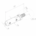PSG soporte inicial de cable Ø 6 mm para tubo 42,4 mm – acero inoxidable AISI 304 satinado 000-997 (2)