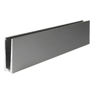 Perfil en U de aluminio Kozza para barandillas de vidrio completo 5000 mm – montaje desde arriba, satinado