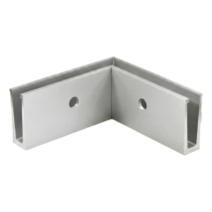 PSG perfil U esquinero interior 90° para barandillas de cristal completo – montaje lateral, aluminio en bruto