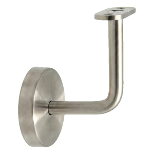 Soporte de pasamanos de pared con embellecedor AISI 304 – para superficie plana, ø 70 mm, satinado
