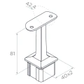 PSG soporte de pasamanos de barandilla de acero inoxidable 42,4 mm para poste 40x40 mm – encolado, satinado 001-046 (2)