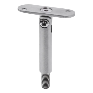 Varilla articulada de soporte de pasamanos ø 14×75 mm con pletina plana – AISI 304 satinado, rosca M8