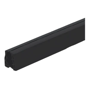 Junta de goma para pasamanos superpuesto sobre vidrio 8–11 mm, 24×24 mm, negra