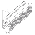 PSG Junta para abrazadera sobrepuesta en vidrio 20–21,5 mm – perfil 24×24 mm, L=2500 mm 001-077 (2)