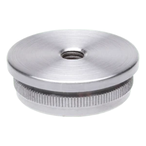 Tapón de inserción convexo para tubo 42,4 mm con rosca M8 – acero inoxidable satinado