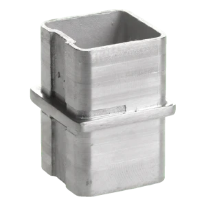 Conector recto encolado para perfil de barandilla 40x40 mm – acero inoxidable AISI 304 satinado